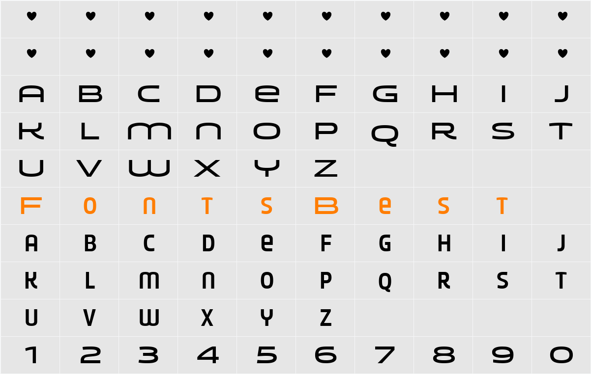 YounionOne FY Character Map