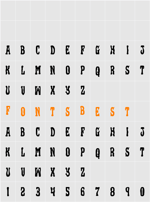Black Gunk Staggered Character Map