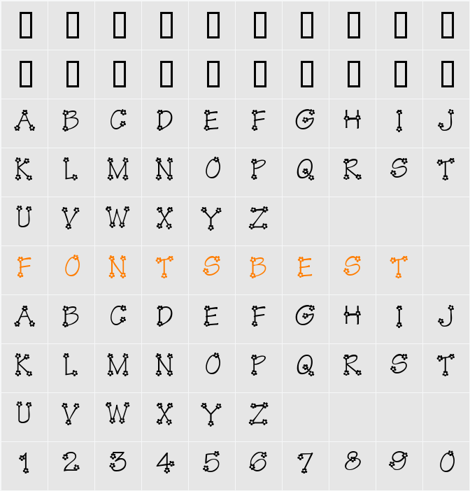 KR Flower Power Character Map