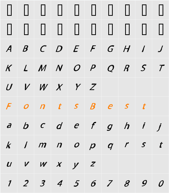 TNEWPRO Character Map