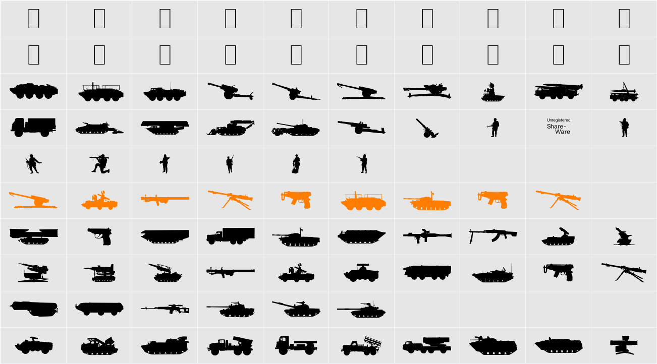 Soviet-Kit Character Map