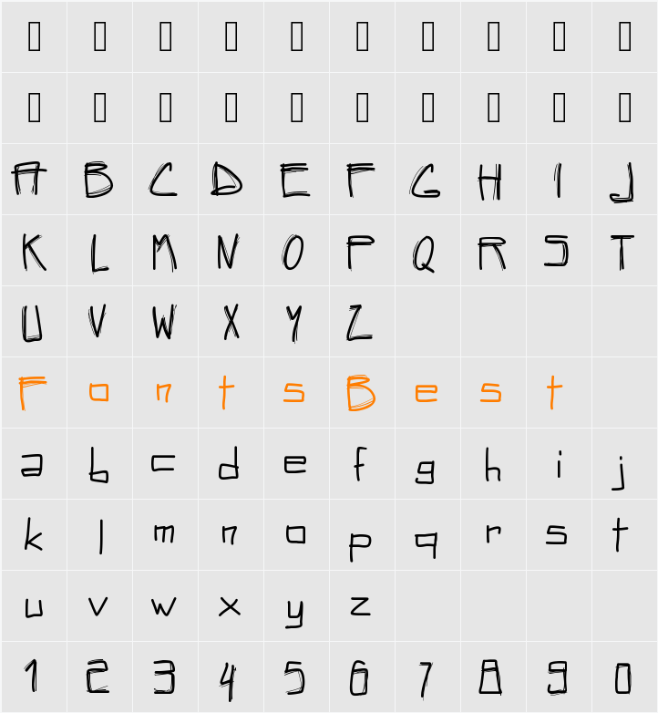 PWSquared Character Map