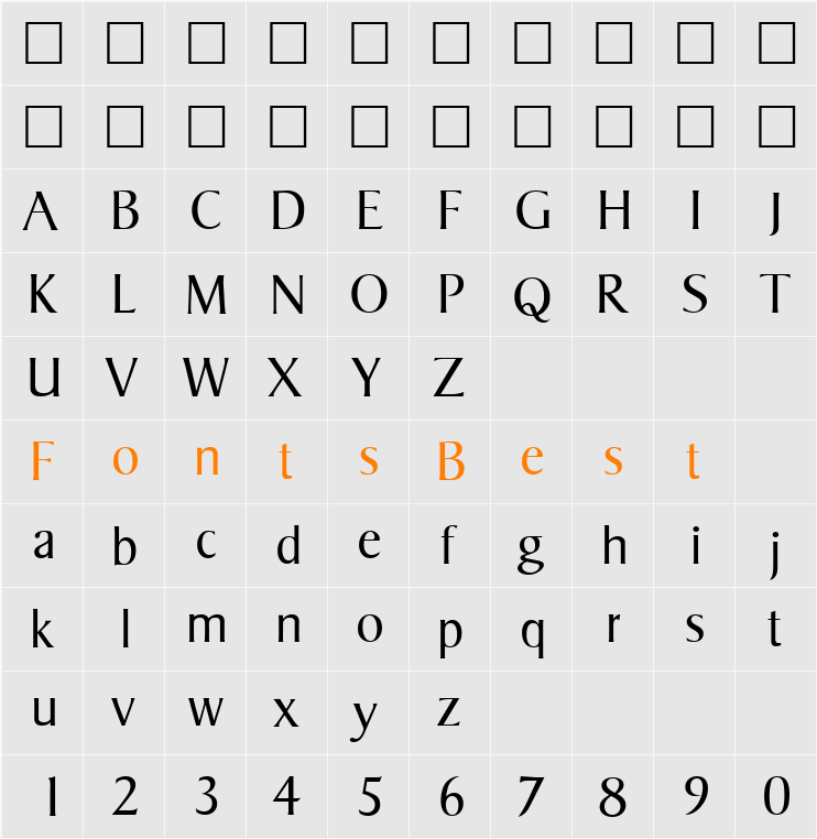 Sigvar-Light Character Map