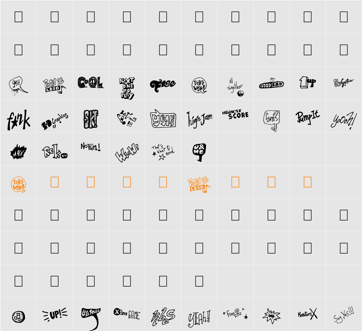 Talk of the wall Character Map