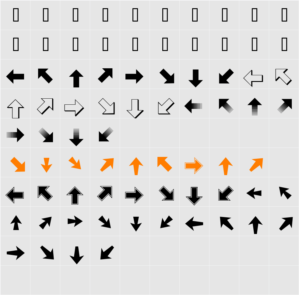 PizzaDude Pointers Character Map