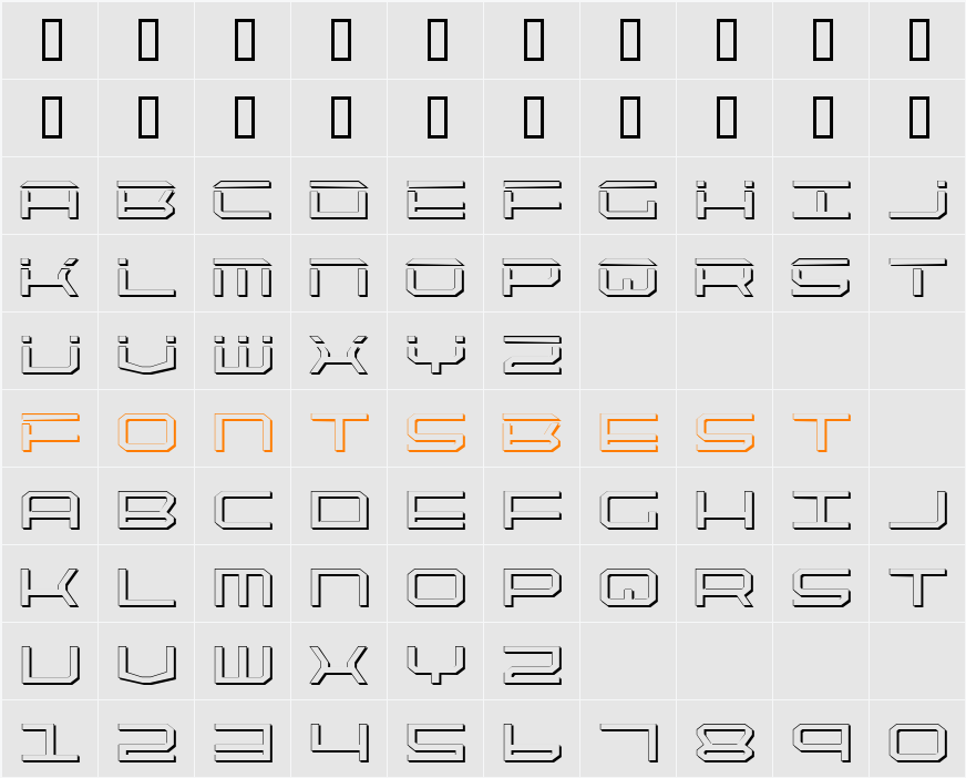 QuickTech Shadow Character Map