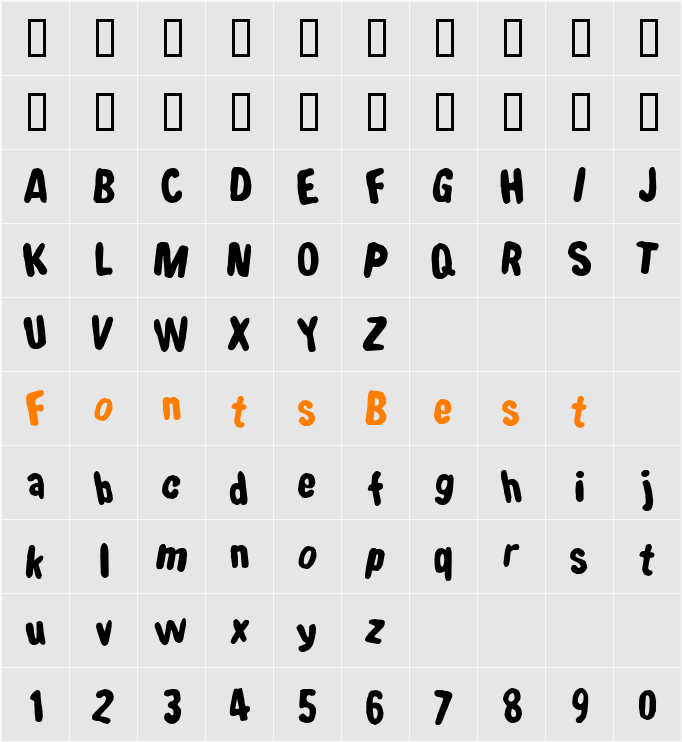 Shake that booty Character Map