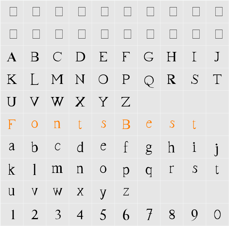 FrankTimes Character Map