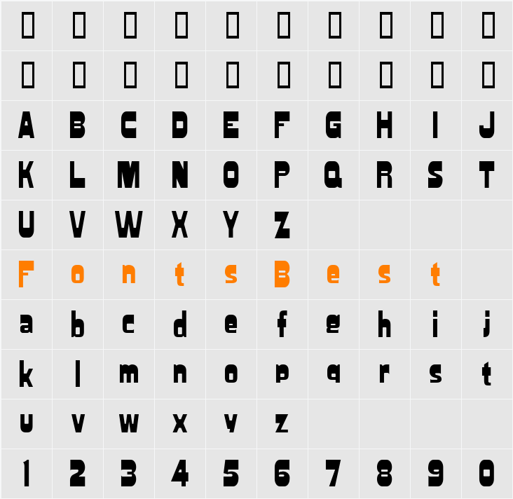 Blacktop Character Map