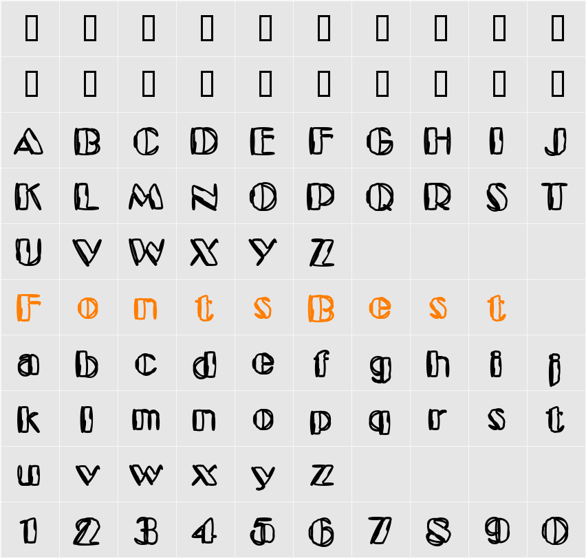 Kaptain Toupe Character Map