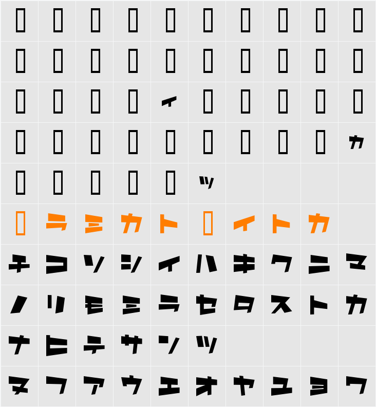 I2As￿ro Character Map