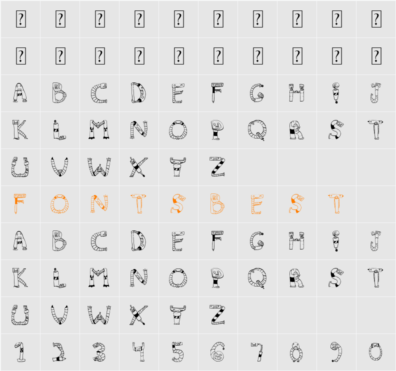 Clink Clank Character Map