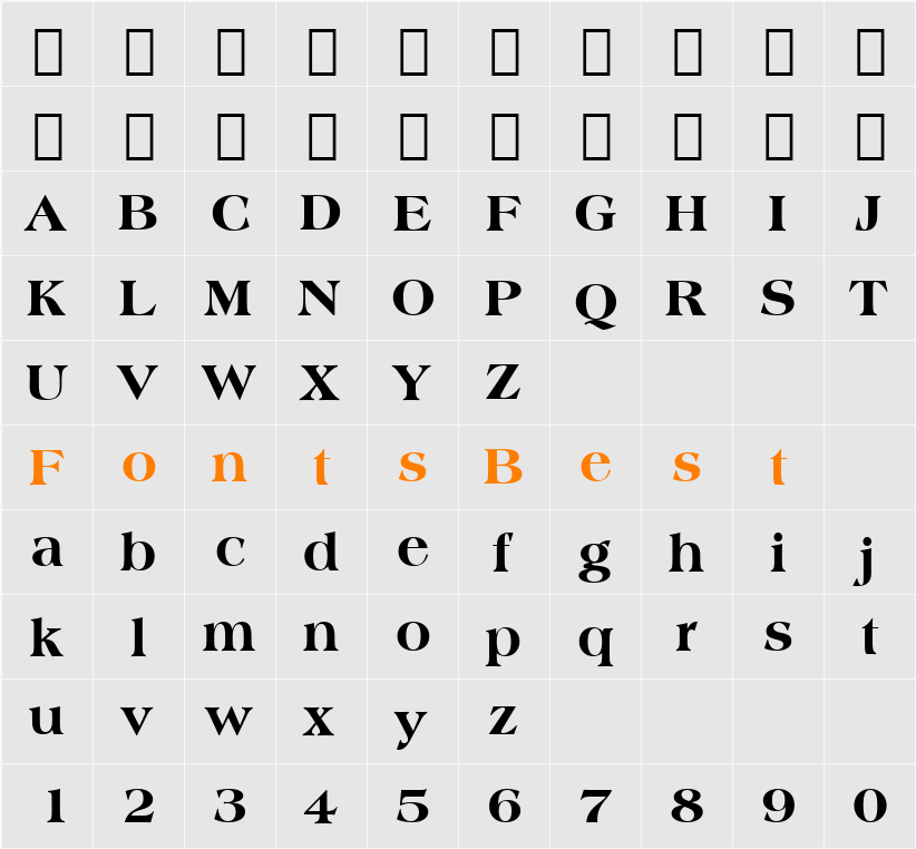 460-CAI978 Character Map