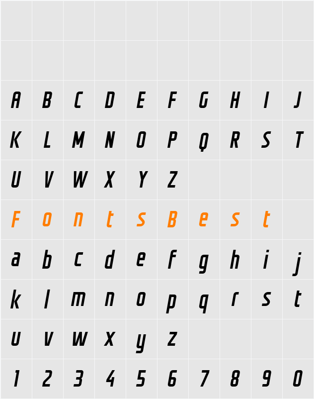 GROTESKIA Character Map