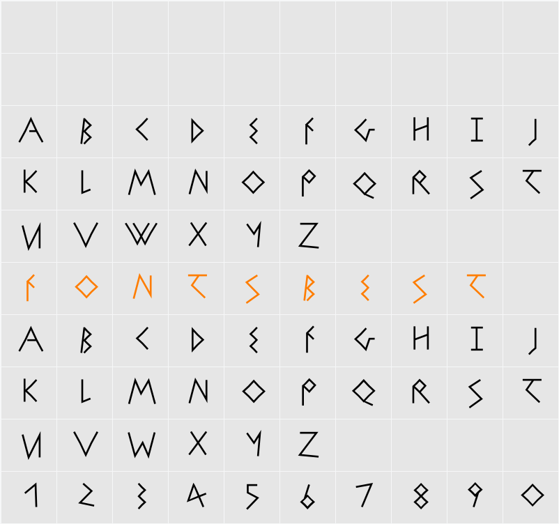 StrokeBorn Character Map
