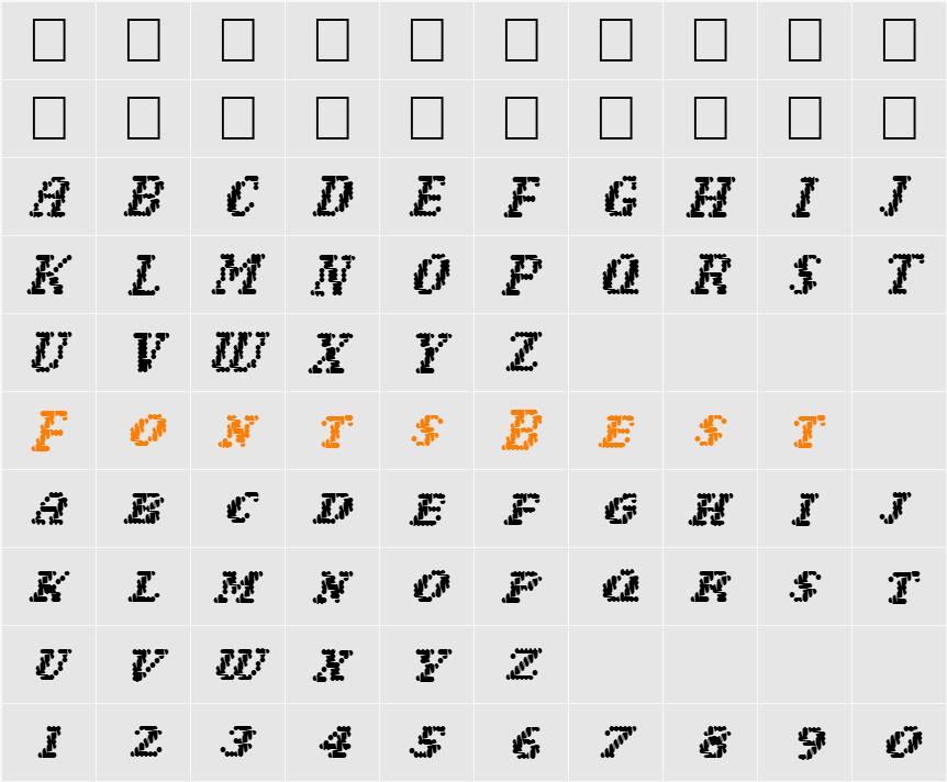 688-CAI978 Character Map