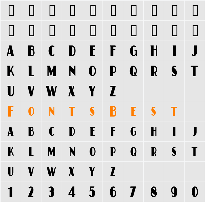 JuanitaITCCd TT Character Map