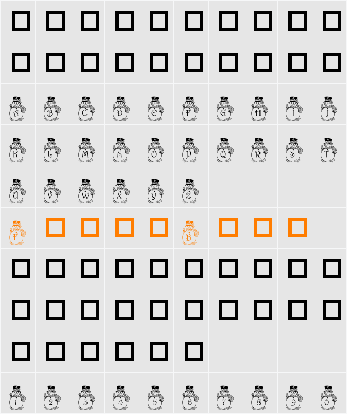 pf_snowman3 Character Map
