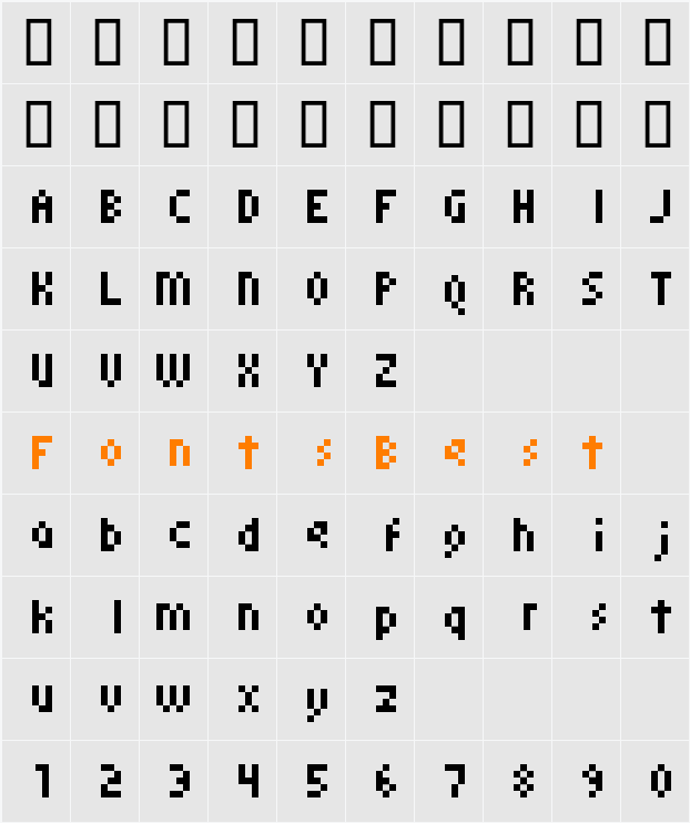 monoeger 05_55 Character Map