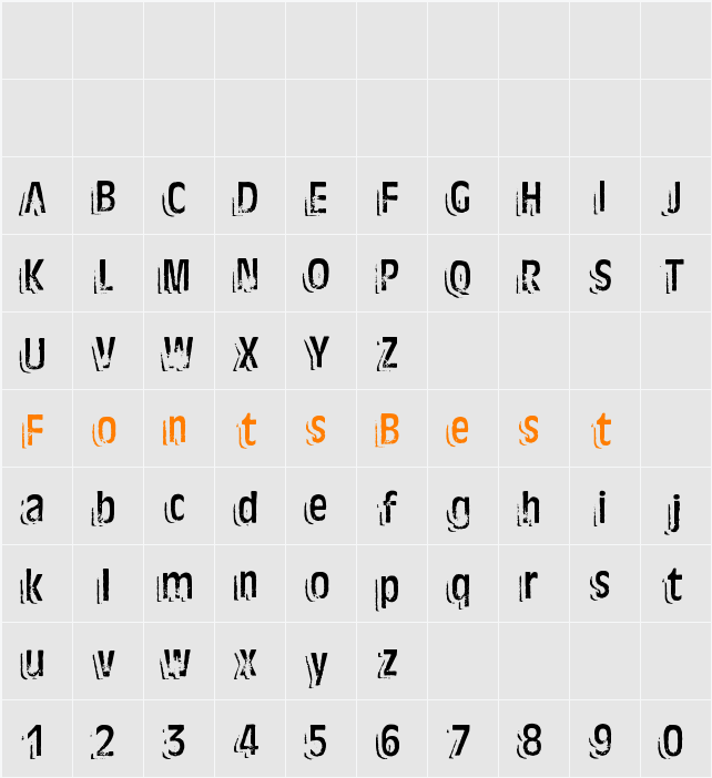 Ten Ton Ballyhoo Alternates Character Map