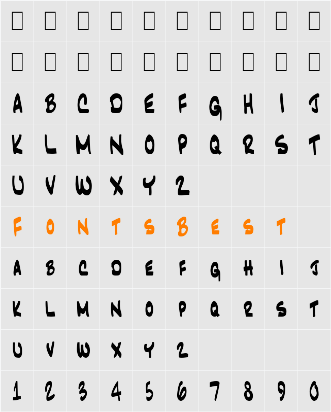 JazzText Character Map