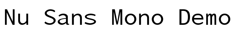 Nu Sans Mono Demo