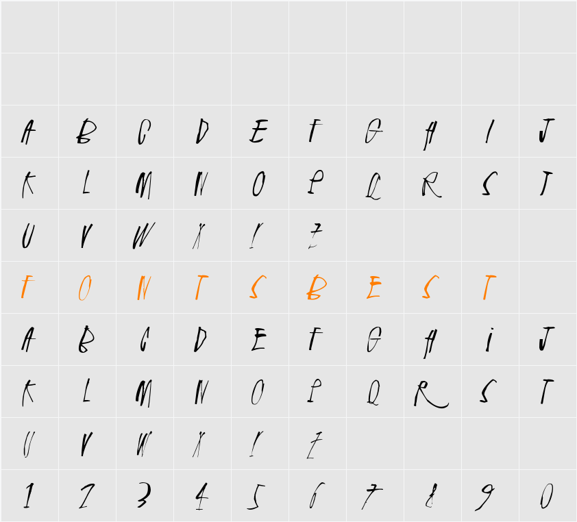 Rhinoceros Character Map