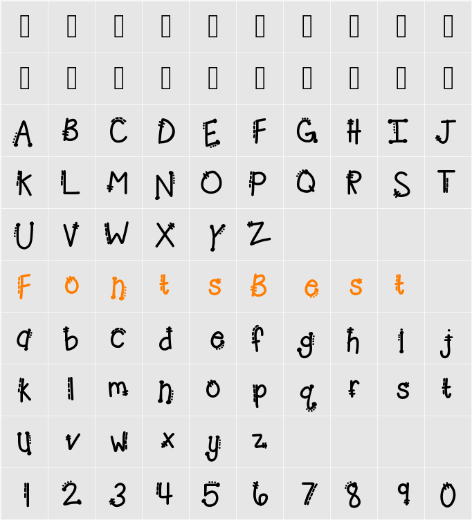 KBCHEETAHRITA Character Map