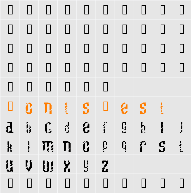 Scratchy Character Map