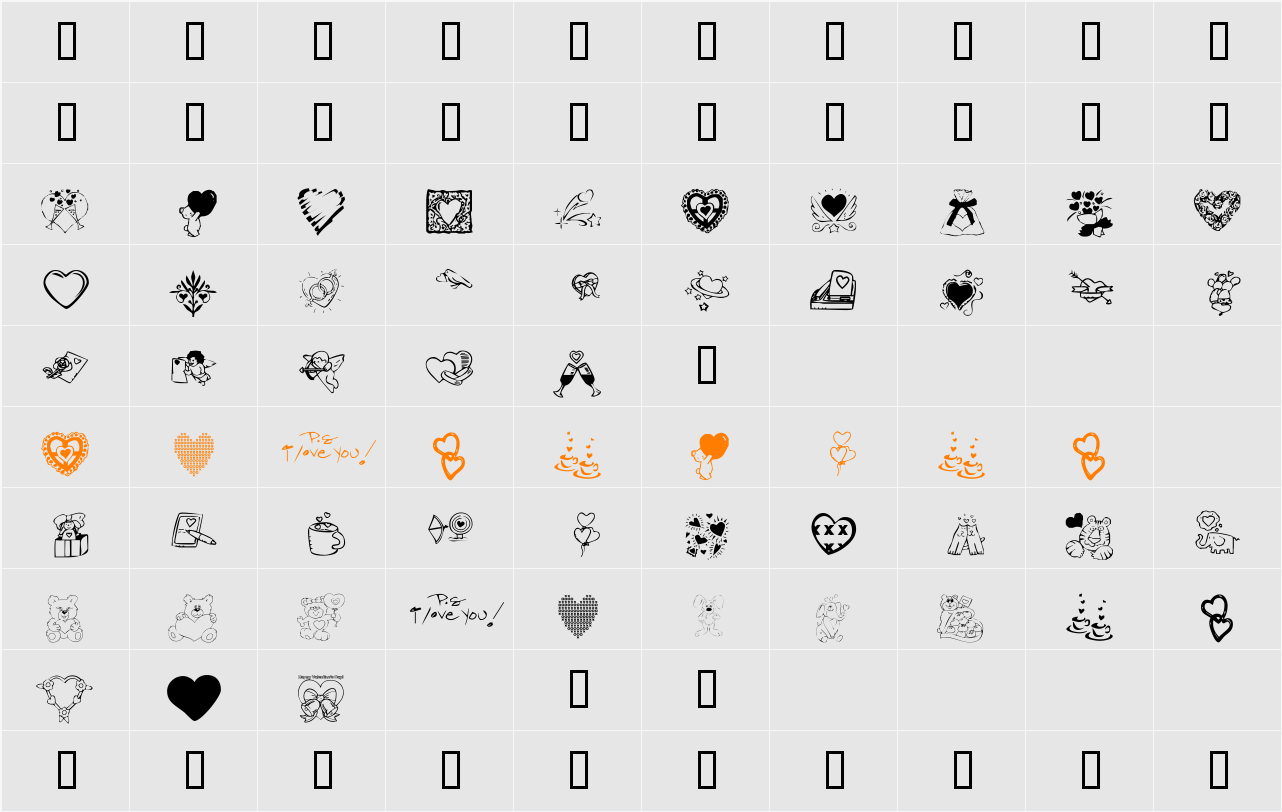 KR Valentine Dings 2002 Character Map