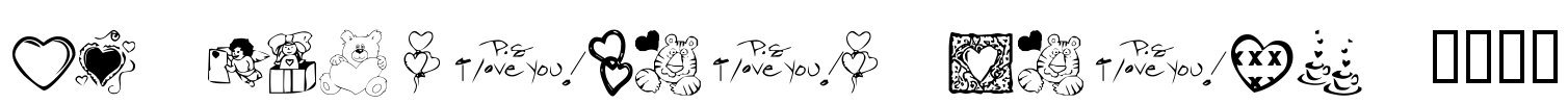 KR Valentine Dings 2002 Font Image