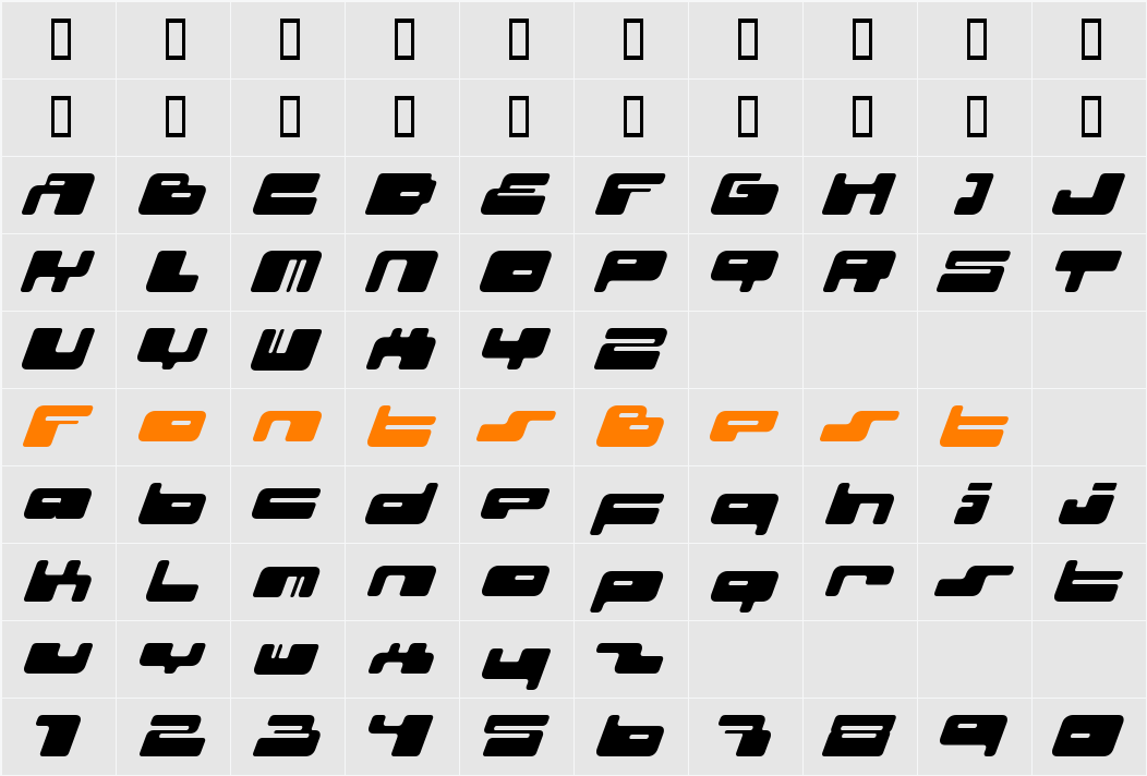 02.10ital Character Map