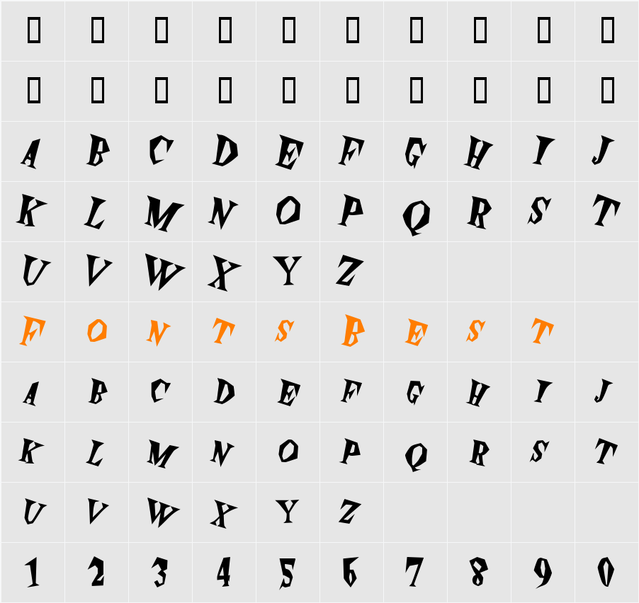 SpunkExtended Character Map