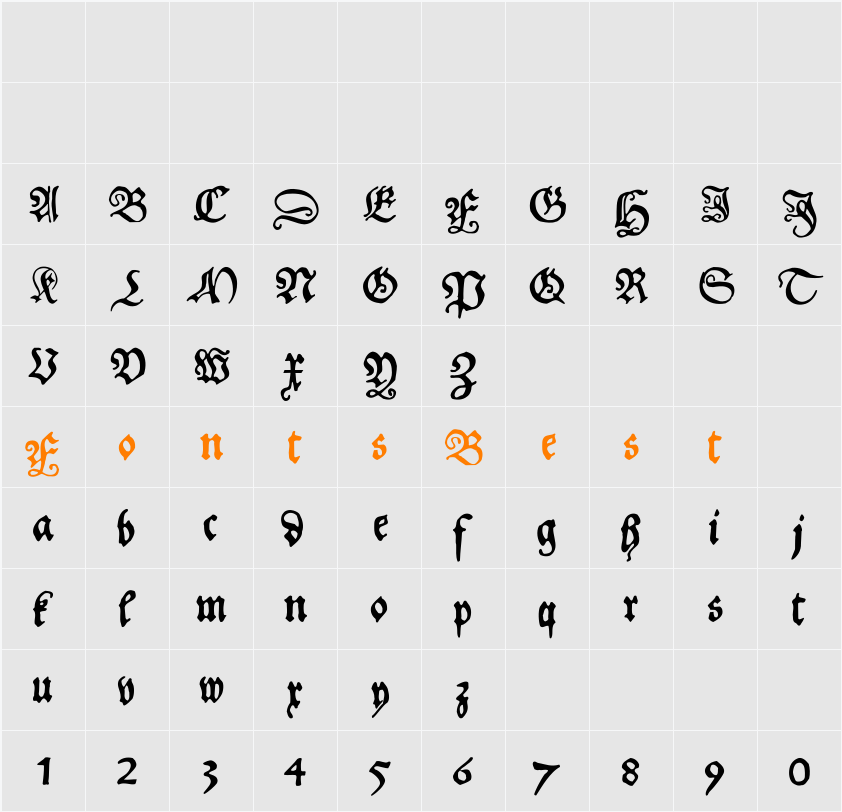 Schoensperger Character Map