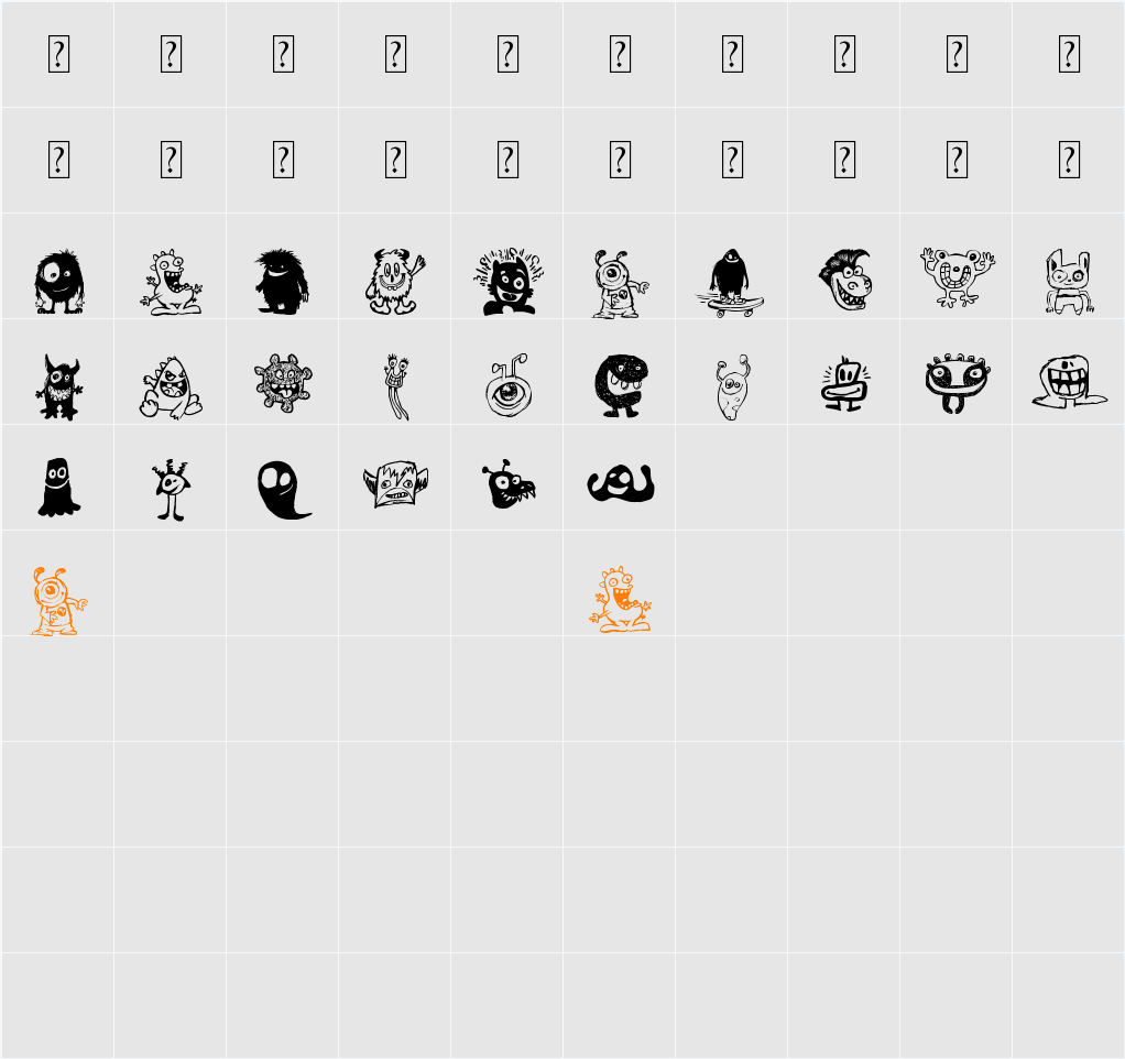Happy Monsters Character Map