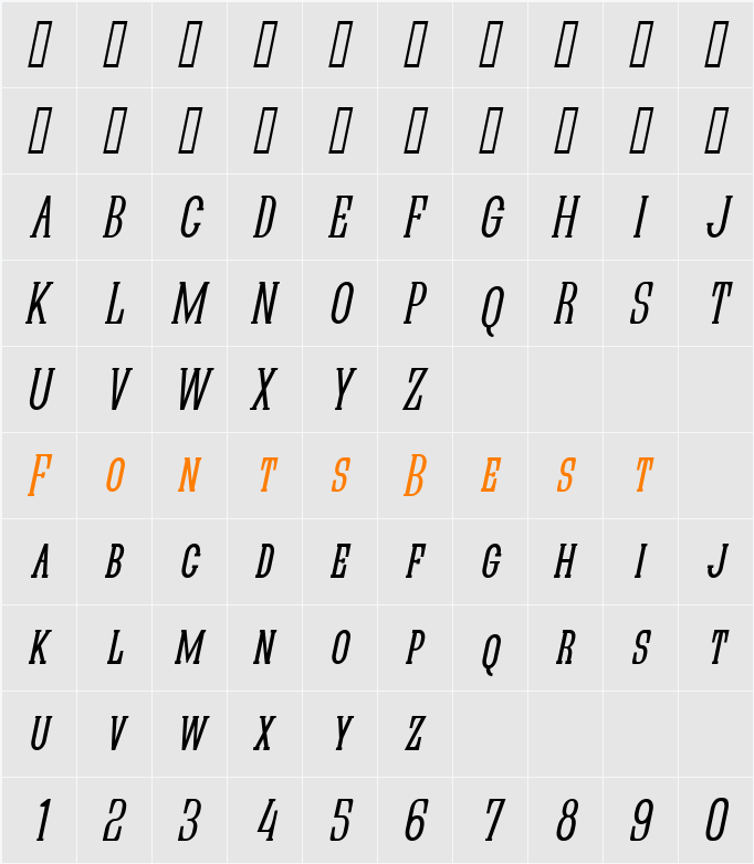 Quastic Kaps Narrow Character Map