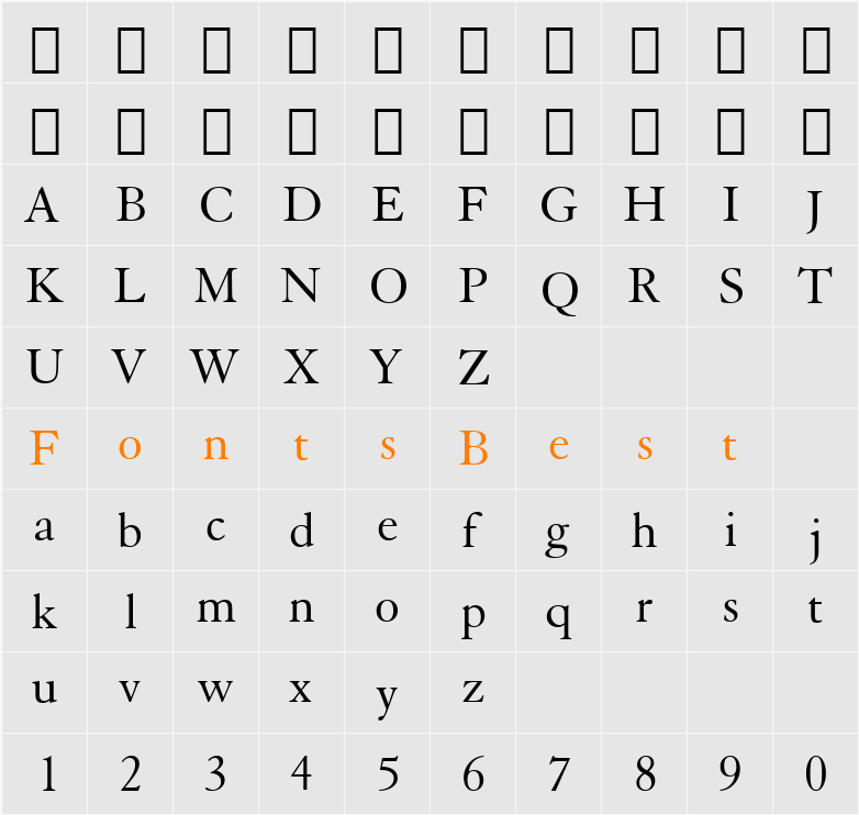 ElegaGarmnd BT Character Map