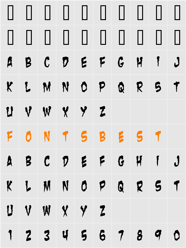 Zombie Guts Yanked Character Map