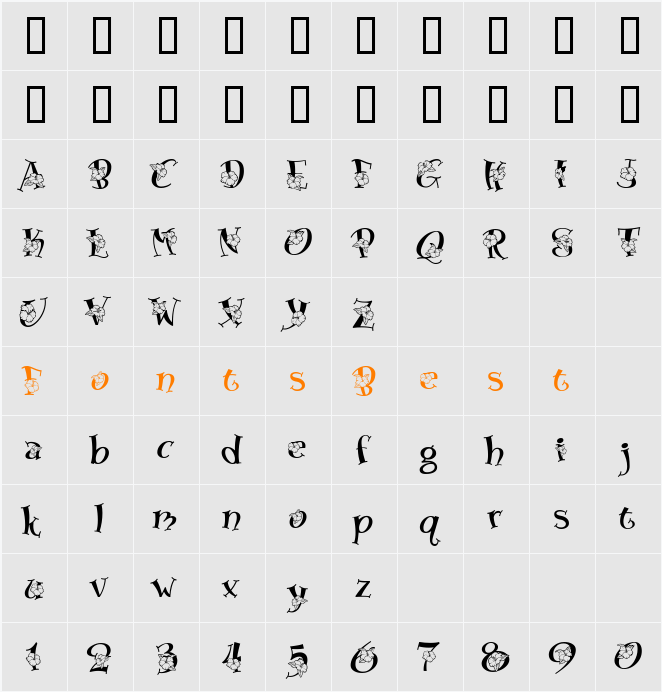 Blossom Character Map