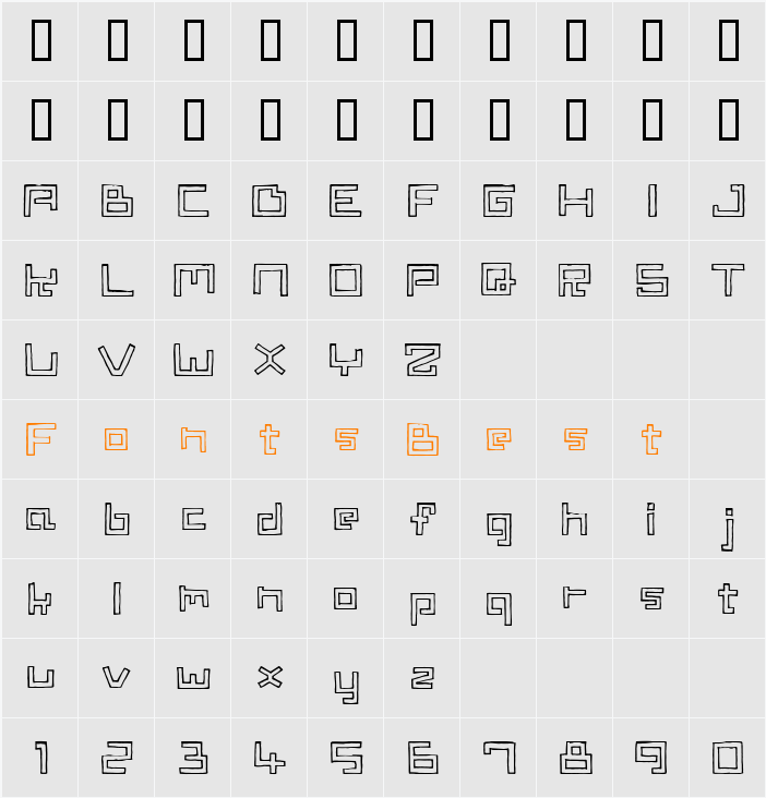 TimberAL Character Map
