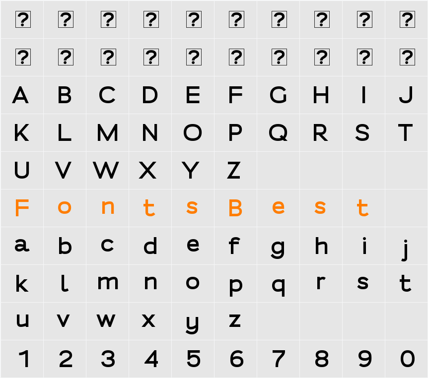 Fortheenas_01 Bold Character Map
