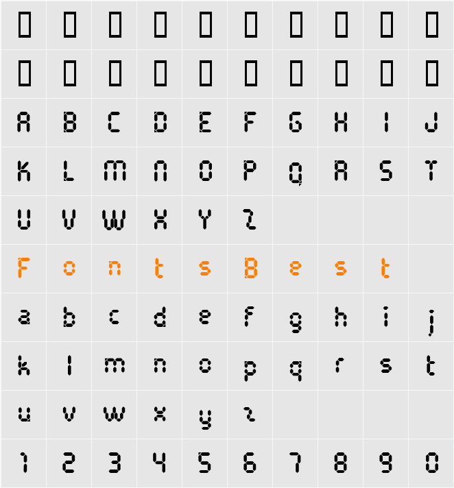 Pocket Calculator Character Map
