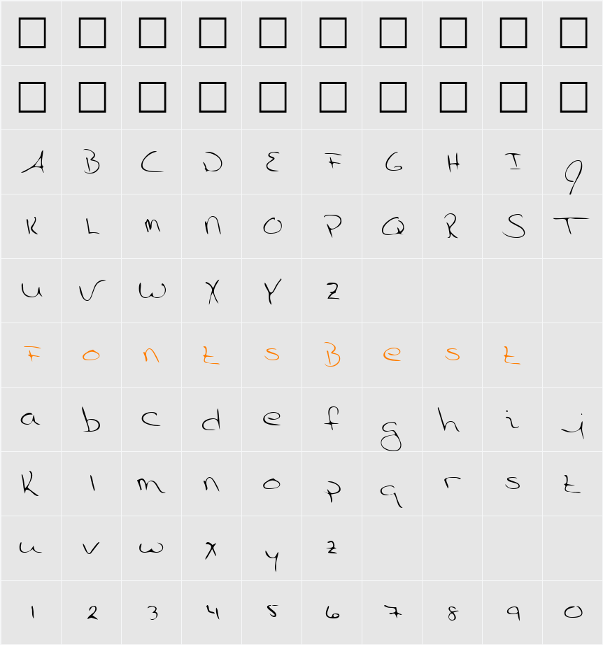 LEHN055 Character Map