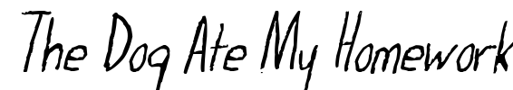 The Dog Ate My Homework Font Image