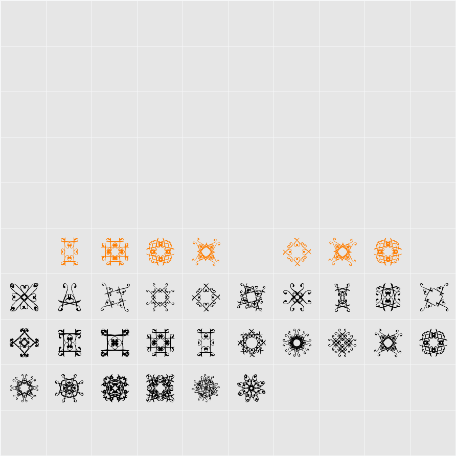 SVGfont 1 Character Map