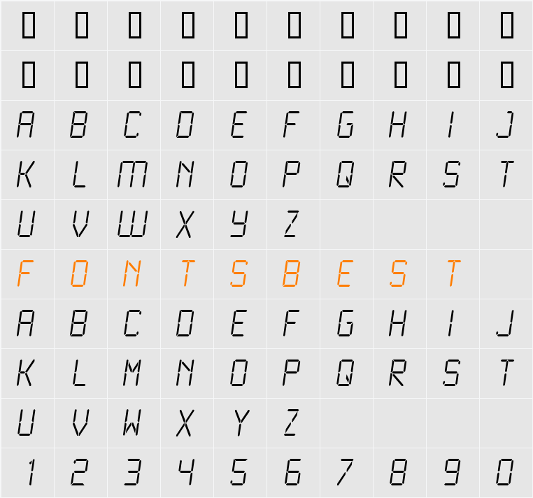 LCD2 Character Map