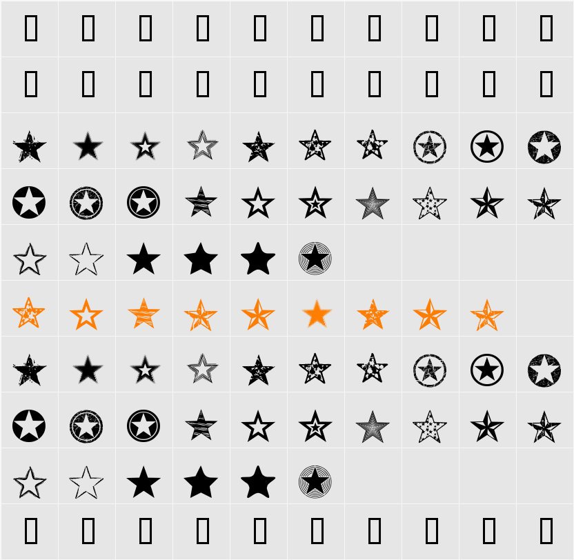 Seeing Stars Character Map