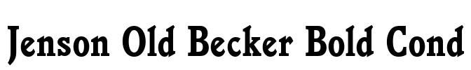 Jenson Old Becker Bold Cond Font Image