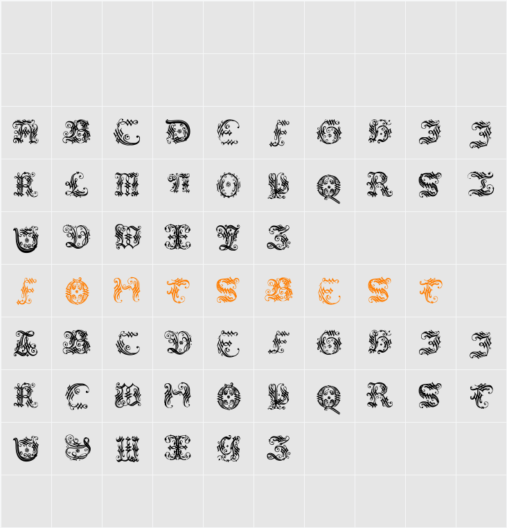 OrnamentalInitial Character Map