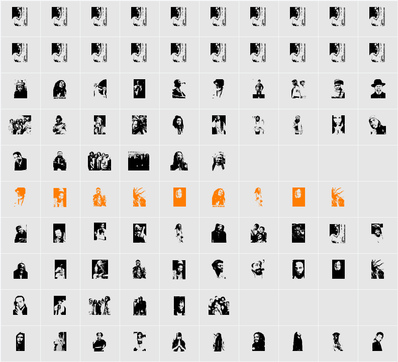Reggae Greatests Character Map